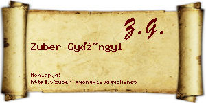 Zuber Gyöngyi névjegykártya