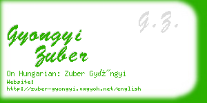 gyongyi zuber business card